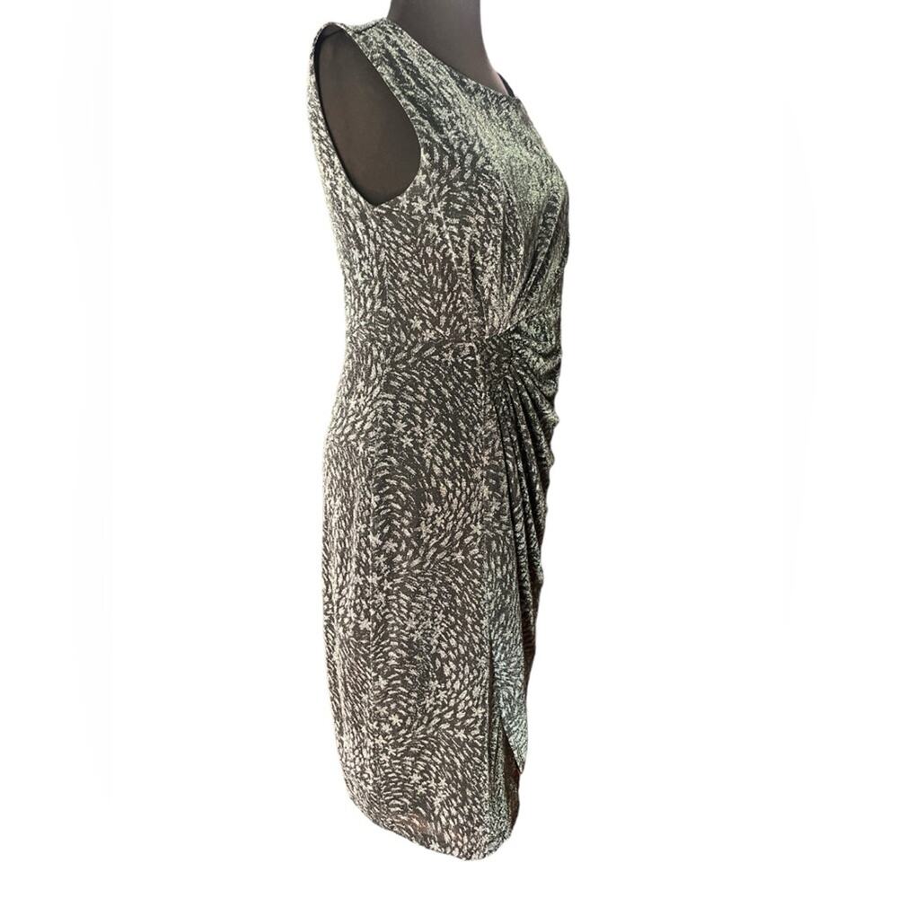 Vtg 90s Mobwife Glam Silver Metallic NYE Whimsigoth Disco Cocktail Dress 12 - Picture 2 of 6